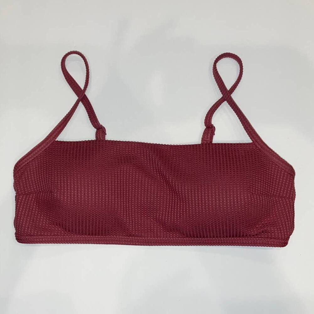 Aerie Bikini Top Womens Large Red Maroon Swim Bandeau Beach Pool Vacation
